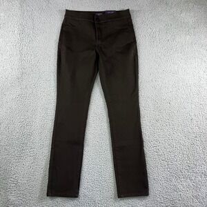 NYDJ Legging Women 6 Brown Mid Rise Straight Leg Stretch Lift Tuck Technology